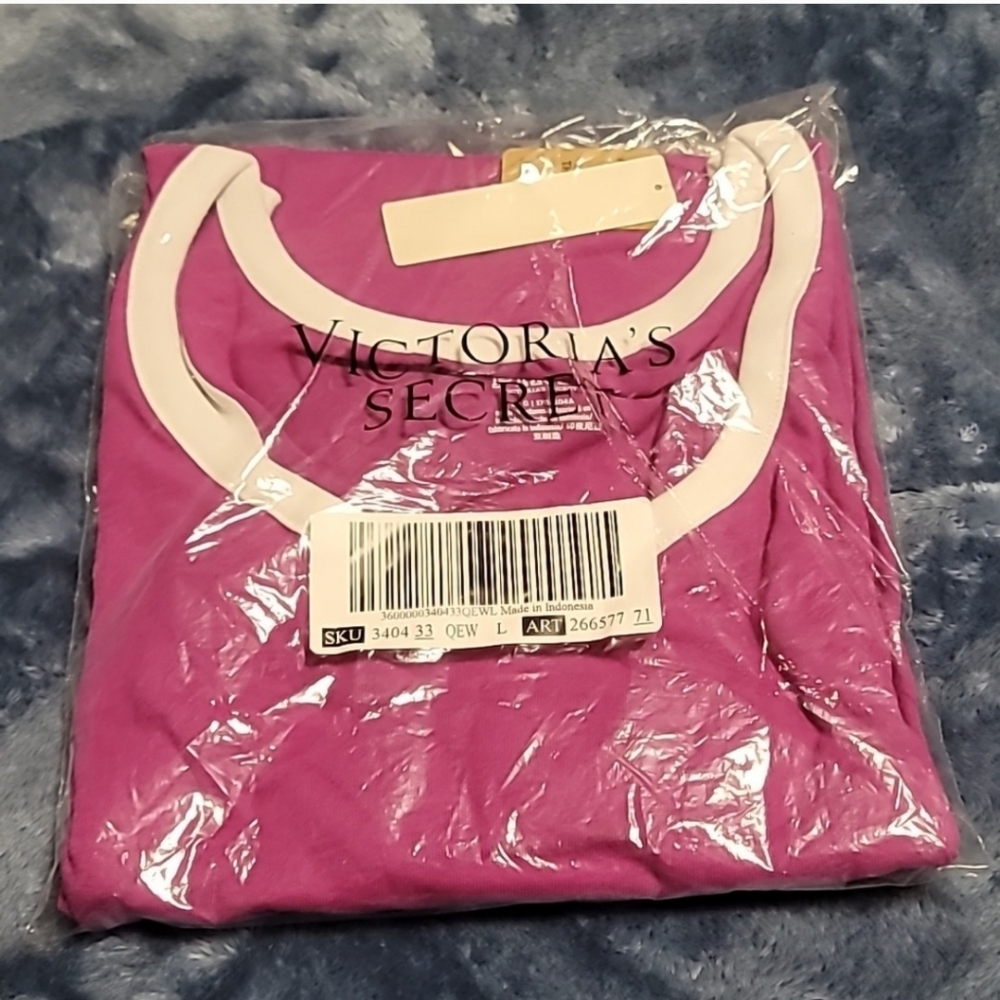 Victoria's secret pink knit racerback everyday tank top PURPLE LARGE - Picture 3 of 6